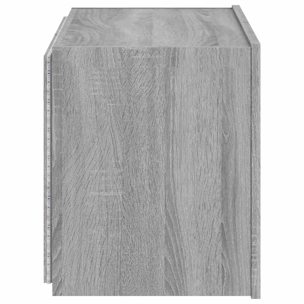 Mobile TV a Parete con Luci LED Grigio Sonoma 60x35x41 cm