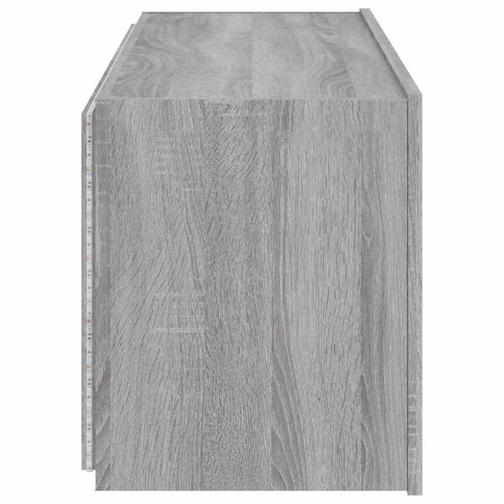 Mobili TV a Parete con Luci LED 2pz Grigio Sonoma 60x35x41 cm