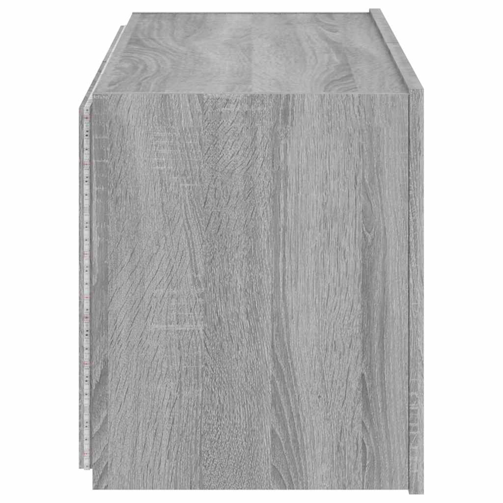 Mobile TV a Parete con Luci LED Grigio Sonoma 80x35x41 cm