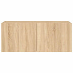 Mobile TV a Parete con Luci LED Rovere Sonoma 100x35x41 cm