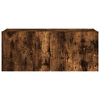 Mobile TV a Parete con Luci LED Rovere Fumo 100x35x41 cm