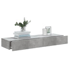 Mobili Porta TV con Luci LED 2 pz Grigio Cemento 60x35x15,5 cm