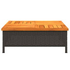 Copertura Base Ombrellone Nera 70x70x25 cm Polyrattan e Acacia