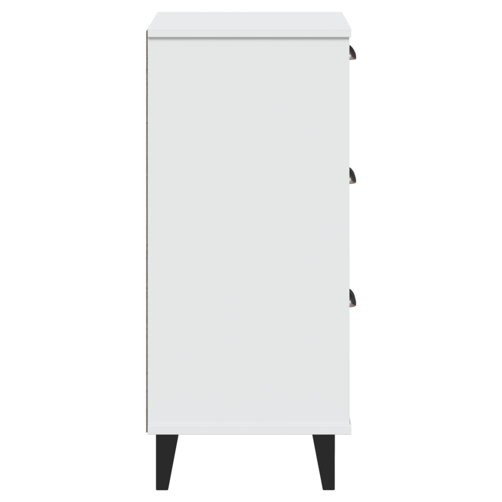 Comodino VIKEN Bianco in Legno Massello di Pino