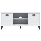 Panca Portascarpe VIKEN Bianca 106x35x45 cm Legno Multistrato