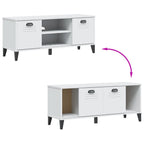 Panca Portascarpe VIKEN Bianca 106x35x45 cm Legno Multistrato