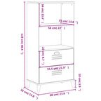 Libreria VIKEN Bianca 60x35x123 cm in Legno Multistrato