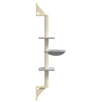 Albero per Gatti con Tiragraffi a Parete Grigio Chiaro 142,5 cm