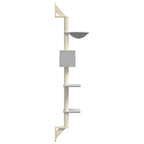 Albero per Gatti con Tiragraffi a Parete Grigio Chiaro 187 cm