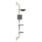 Albero per Gatti con Tiragraffi a Parete Grigio Scuro 187 cm