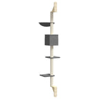 Albero per Gatti con Tiragraffi a Parete Grigio Scuro 187 cm