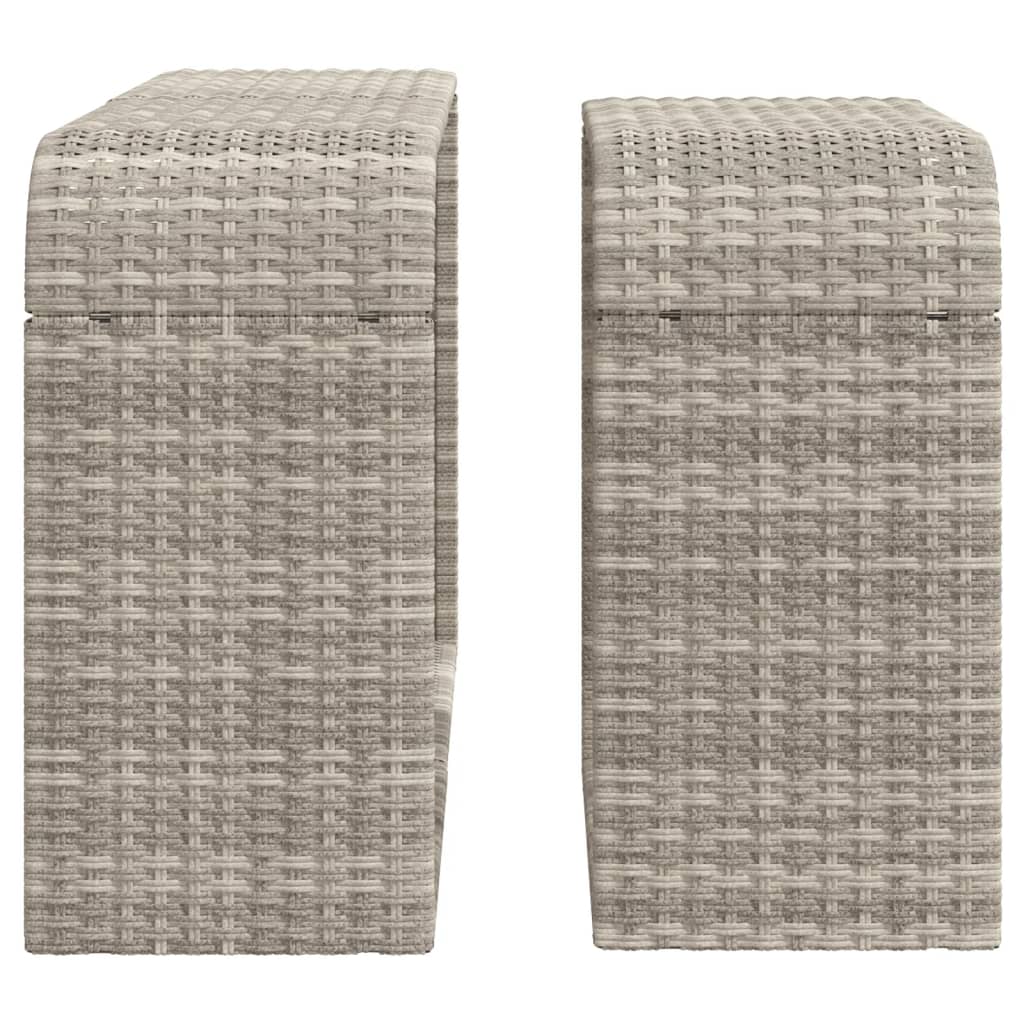 Scaffali Portaoggetti 2 pz Grigio Chiaro in Polyrattan