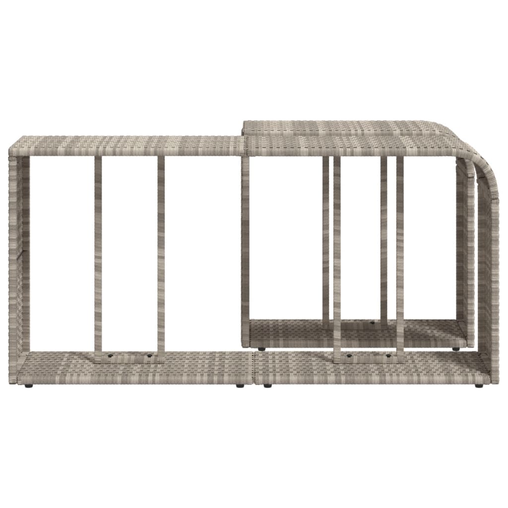 Scaffali Portaoggetti 2 pz Grigio Chiaro in Polyrattan
