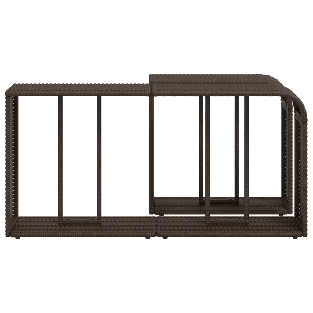 Scaffali Portaoggetti 2 pz Marrone in Polyrattan
