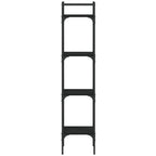 Libreria a 4 Ripiani Nera 35x30x138,5 cm in Legno Multistrato
