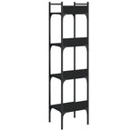 Libreria a 4 Ripiani Nera 35x30x138,5 cm in Legno Multistrato
