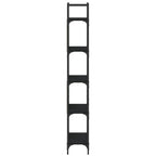 Libreria a 5 Ripiani Nera 60,5x24x166,5 cm in Legno Multistrato