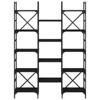 Libreria Nera 127,5x28,5x172,5 cm in Legno Multistrato