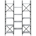 Libreria Grigio Sonoma 127,5x28,5x172,5 cm in Legno Multistrato