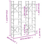 Libreria Grigio Sonoma 127,5x28,5x172,5 cm in Legno Multistrato