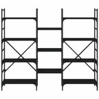 Libreria Nera 160x28,5x136,5 cm in Legno Multistrato