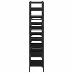 Libreria Nera 160x28,5x136,5 cm in Legno Multistrato