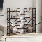 Libreria Rovere Fumo 160x28,5x136,5 cm in Legno Multistrato