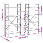 Libreria Rovere Fumo 160x28,5x136,5 cm in Legno Multistrato