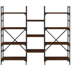 Libreria Rovere Marrone 160x28,5x136,5 cm in Legno Multistrato