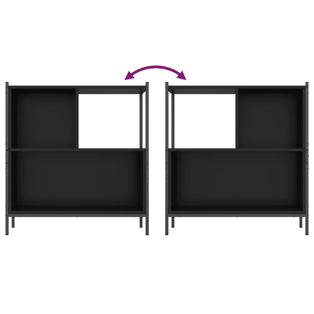 Libreria Nera 72x28x77,5 cm in Legno Multistrato