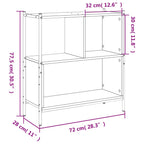Libreria Grigio Sonoma 72x28x77,5 cm in Legno Multistrato