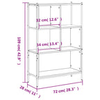 Libreria Rovere Fumo 72x28x109 cm in Legno Multistrato