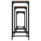 Tavolini Impilabili 3 pz Rovere Marrone in Legno Multistrato