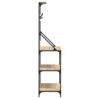 Scaffale Cucina Ganci 4 Ripiani Rovere Sonoma Legno Multistrato