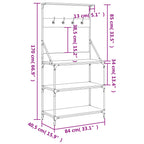 Scaffale Cucina Ganci 4 Ripiani Grigio Sonoma Legno Multistrato