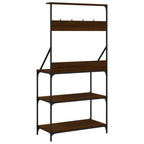 Scaffale Cucina Ganci 4Ripiani Rovere Marrone Legno Multistrato