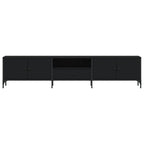 Mobile TV con Cassetto Nero 200x25x44 cm in Legno Multistrato