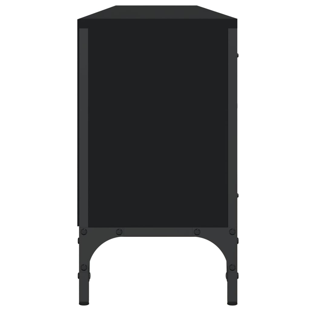 Mobile TV con Cassetto Nero 200x25x44 cm in Legno Multistrato