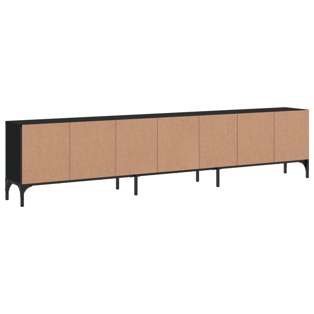 Mobile TV con Cassetto Nero 200x25x44 cm in Legno Multistrato