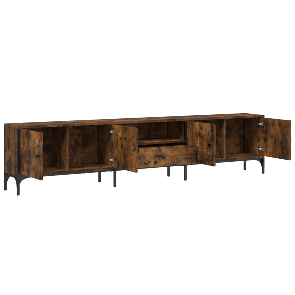 Mobile TV Cassetto Rovere Fumo 200x25x44 cm Legno Multistrato