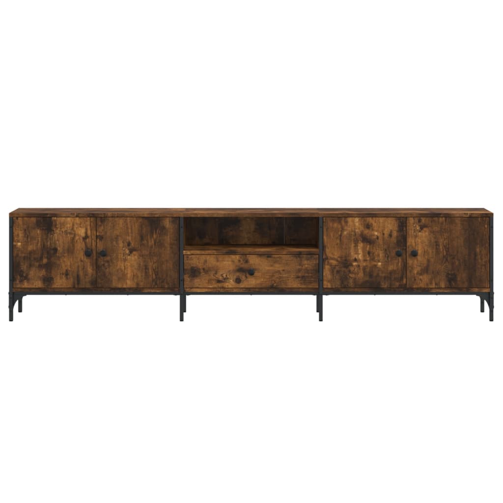 Mobile TV Cassetto Rovere Fumo 200x25x44 cm Legno Multistrato