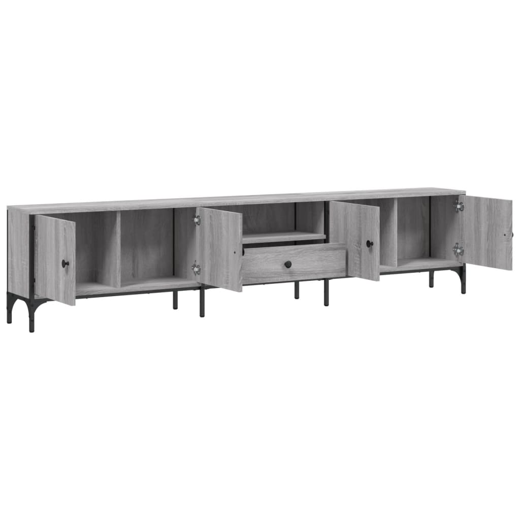 Mobile TV Cassetto Grigio Sonoma 200x25x44 cm Legno Multistrato