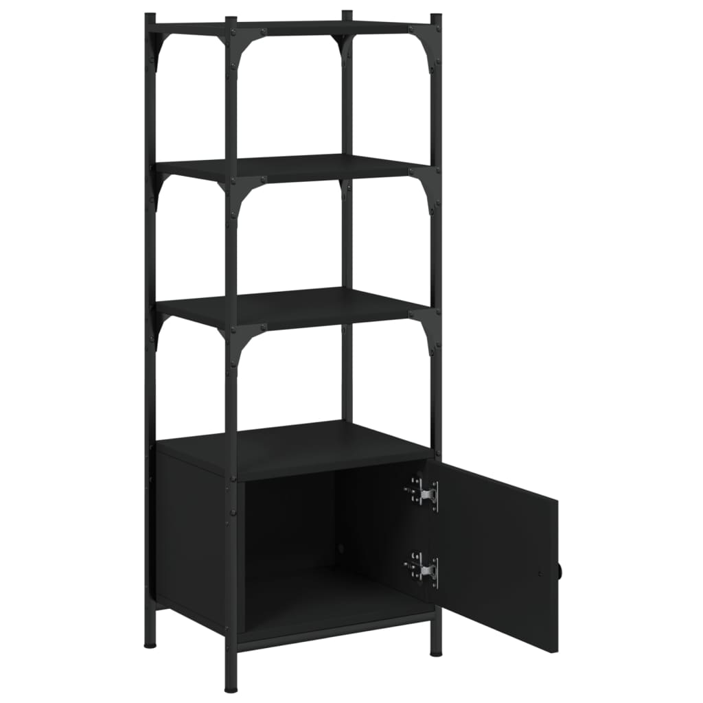 Libreria a 3 Ripiani Nera 41x30x109,5 cm in Legno Multistrato