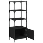 Libreria a 3 Ripiani Nera 41x30x109,5 cm in Legno Multistrato