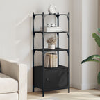 Libreria a 3 Ripiani Nera 41x30x109,5 cm in Legno Multistrato