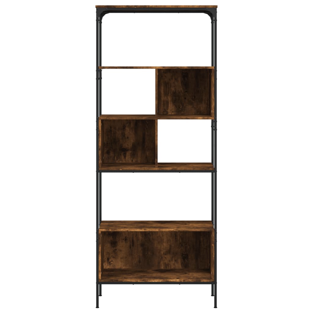 Libreria 5 Ripiani Rovere Fumo 76x33x188,5 cm Legno Multistrato