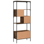Libreria 5 Ripiani Rovere Fumo 76x33x188,5 cm Legno Multistrato