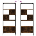 Libreria 5 Ripiani Rovere Fumo 76x33x188,5 cm Legno Multistrato