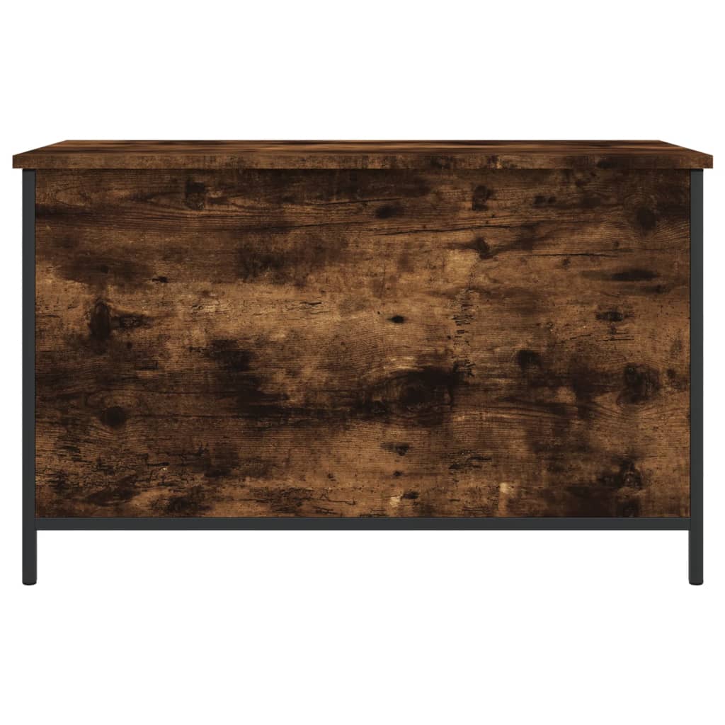 Panca Portaoggetti Rovere Fumo 80x42,5x50 cm Legno Multistrato