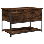 Panca Portaoggetti Rovere Fumo 70x42,5x47 cm Legno Multistrato